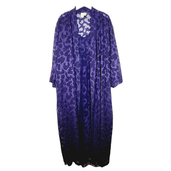 Victoria's Secret Gold Label Purple Sheer Nightgown and Robe - Size S - Picture 5 of 15